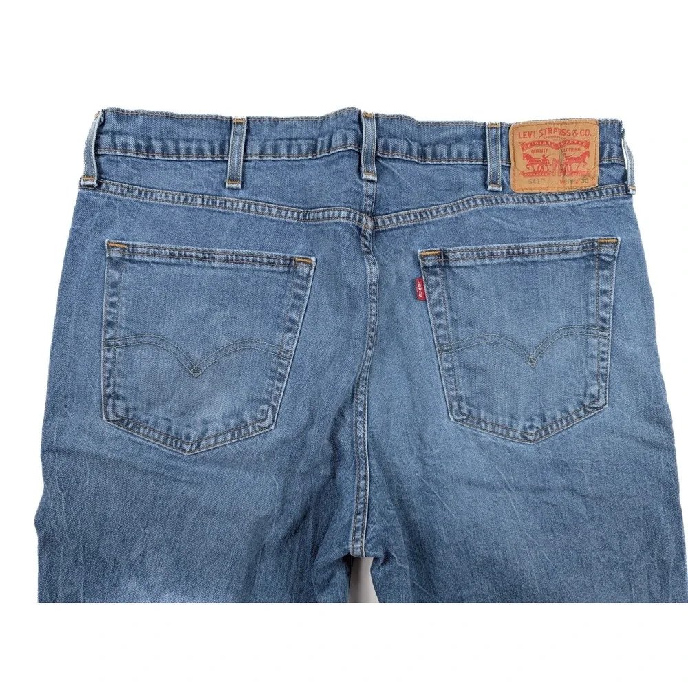 Levi's 541‎ Athletic Fit Distressed Blue Stonewash Denim Jeans Men's Size 38x30